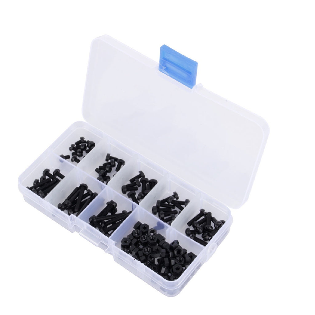 Kit de 160pz tornillos y tuercas m3 negros