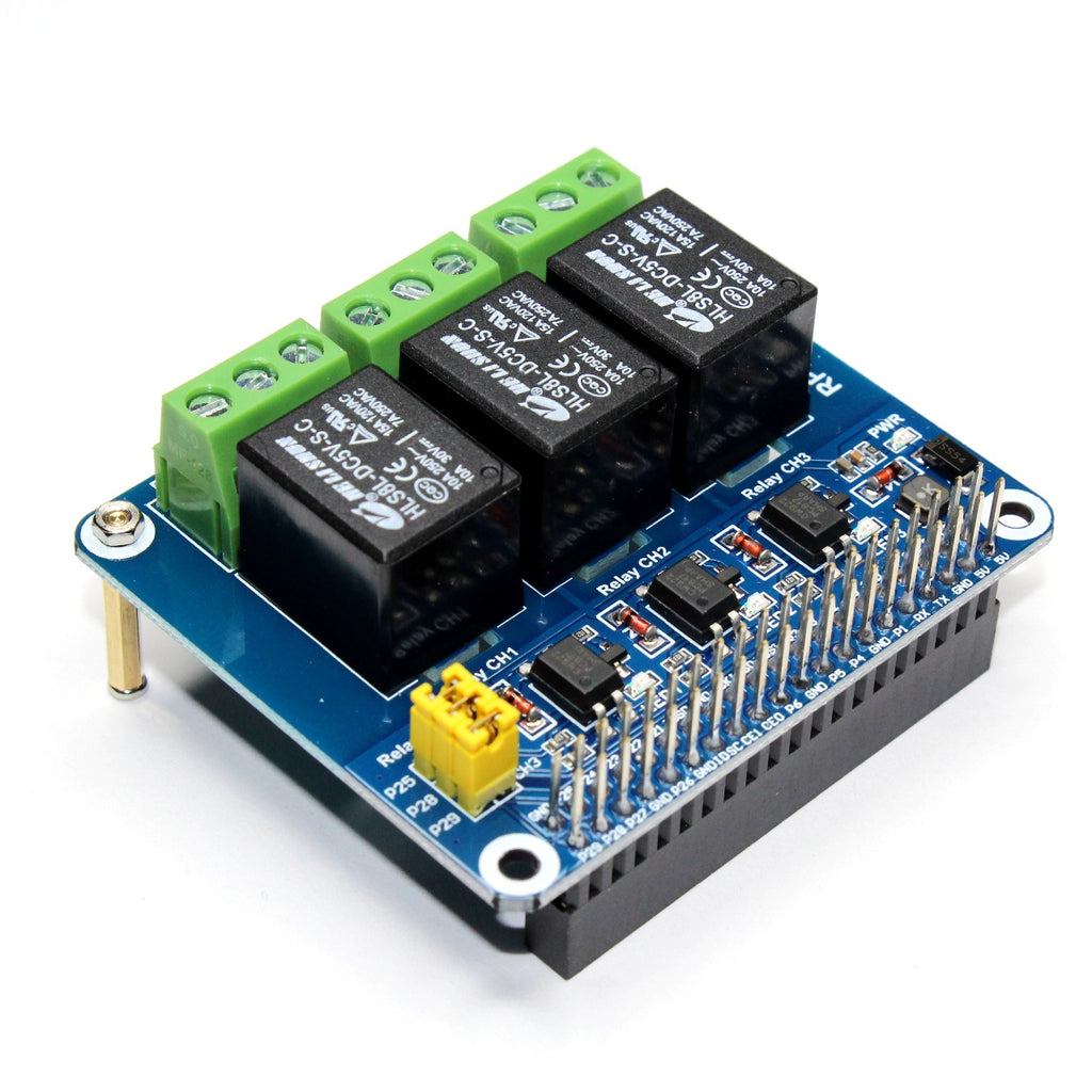Shield Relay de 3 canales para Raspberry Pi 3