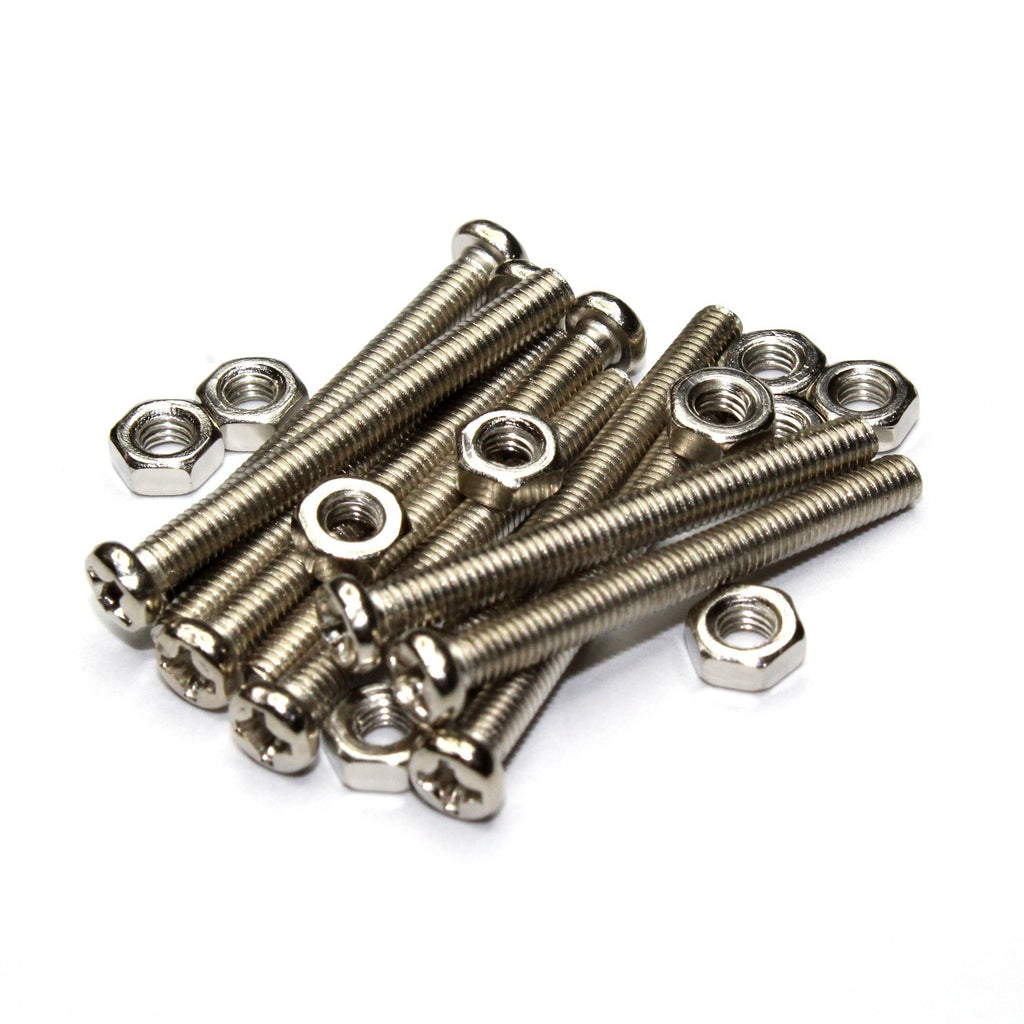 Paquete con 10 tornillos M3 30 mm y 10 tuercas M3