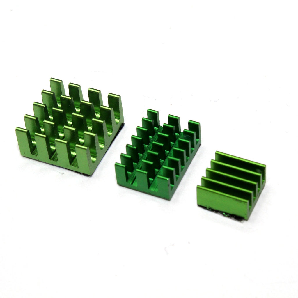 kit 3 disipadores verdes para raspberry 3B+