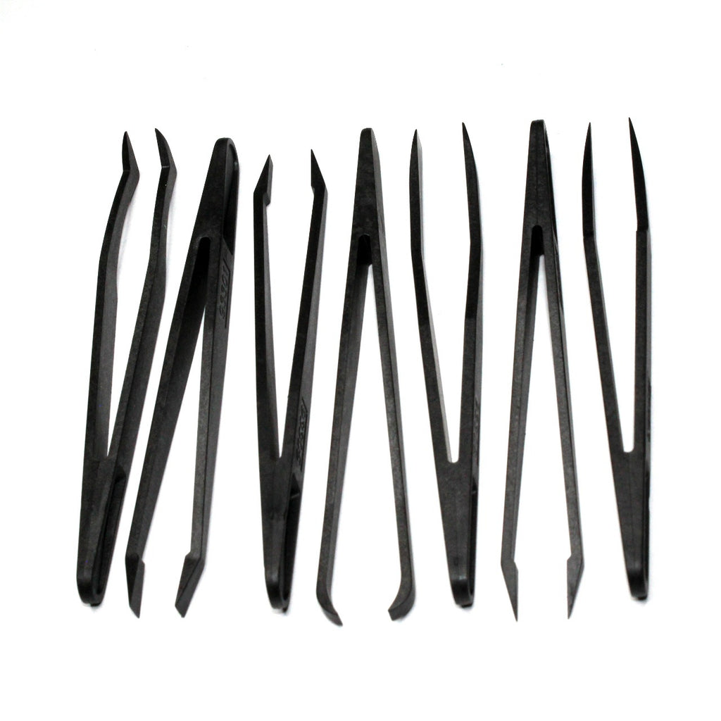 Paquete de 7 Pinzas "Tweezer" de plástico antiestático