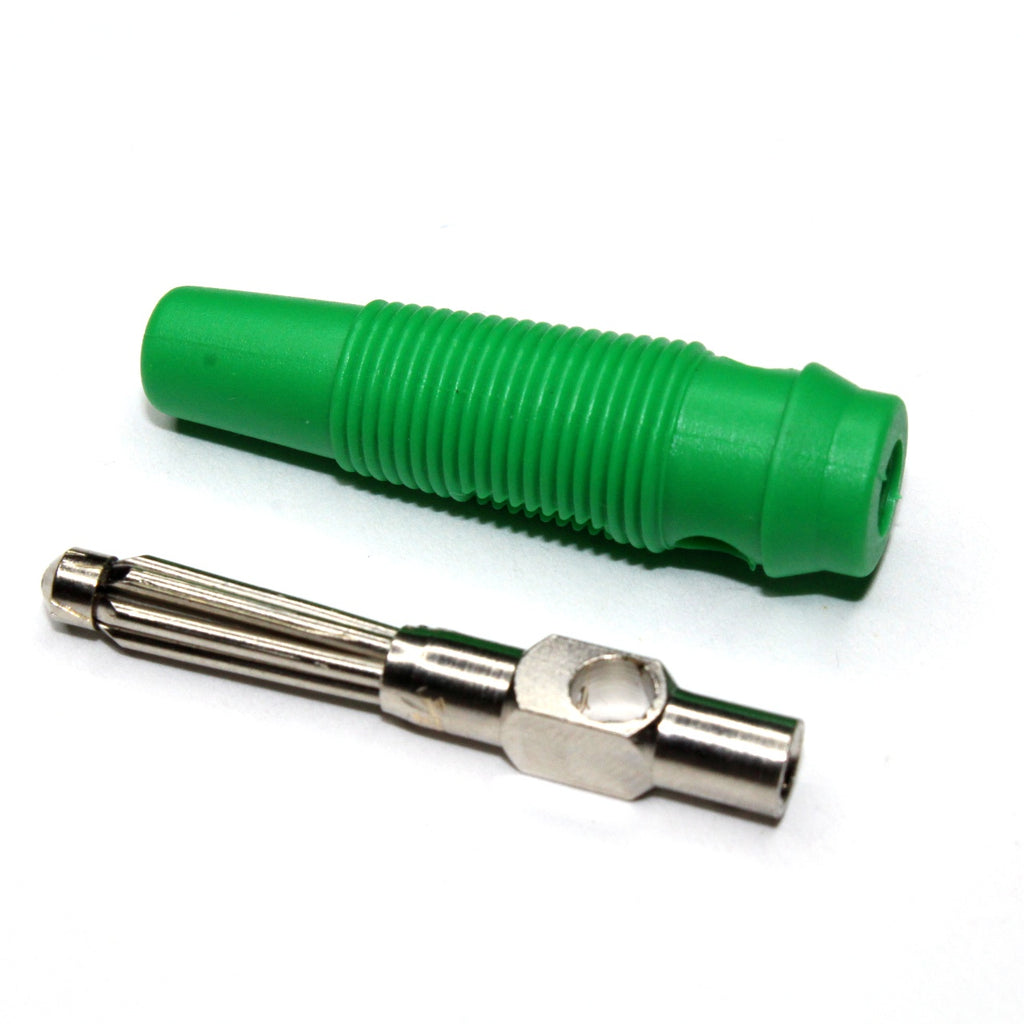 Conector Banana de cobre 4mm Verde