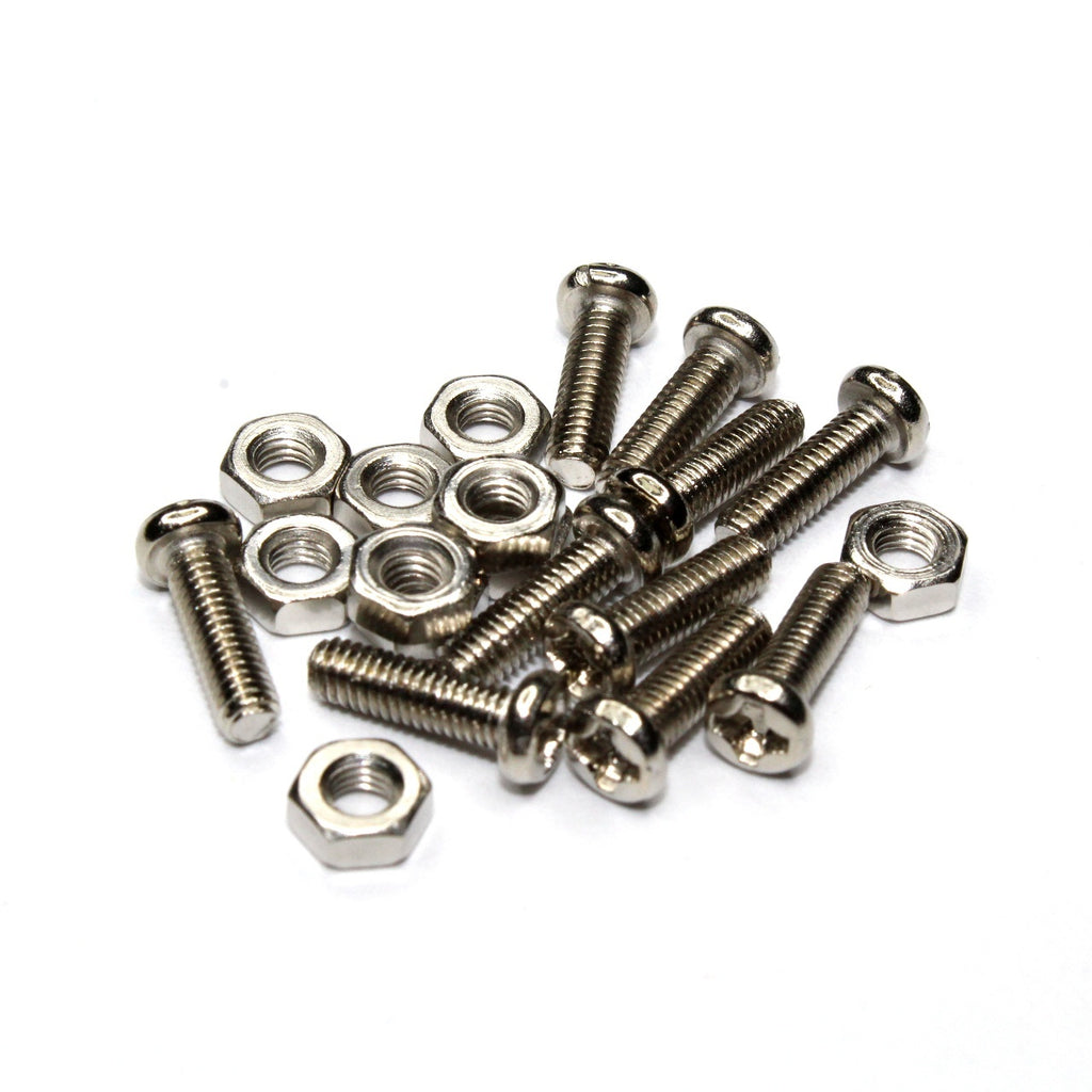 Paquete con 10 tornillos M3 10 mm y 10 tuercas M3