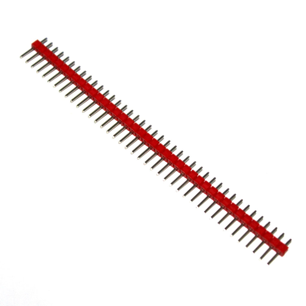 Paquete de 100pz de Tira de 40 Pines tipo Macho Cuadrado Rojo