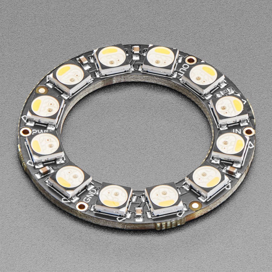 NeoPixel Ring - 12 x 5050 RGBW LEDs w/ Integrated Drivers (Cool White - 6000K)