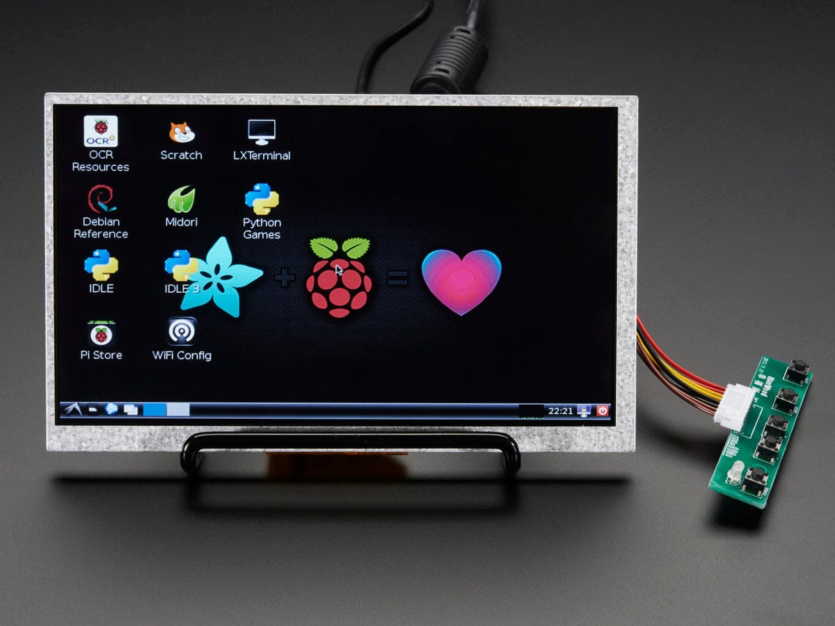 HDMI 4 Pi: 7" Display no Touchscreen 800x480 - HDMI/VGA/NTSC/PAL [Discontinued]