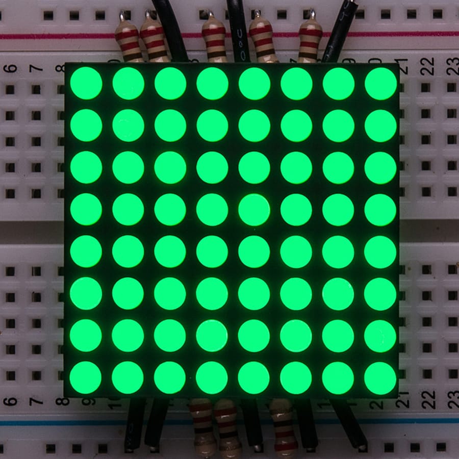 Small 1.2" 8x8 Ultra Bright Pure Green LED Matrix (KWM-30881CPGB)