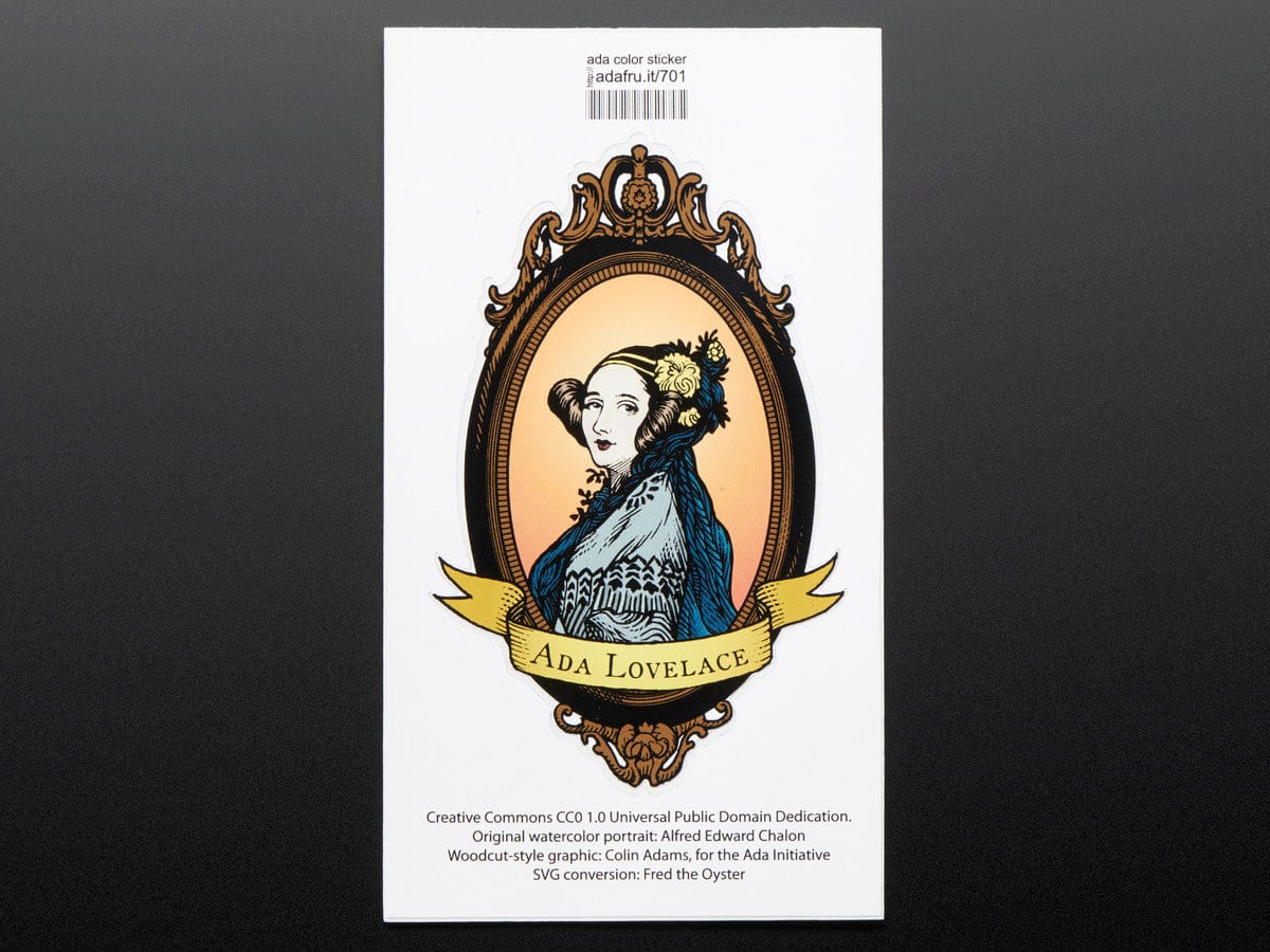 Ada Lovelace, large, oval, color - Sticker! [Discontinued]