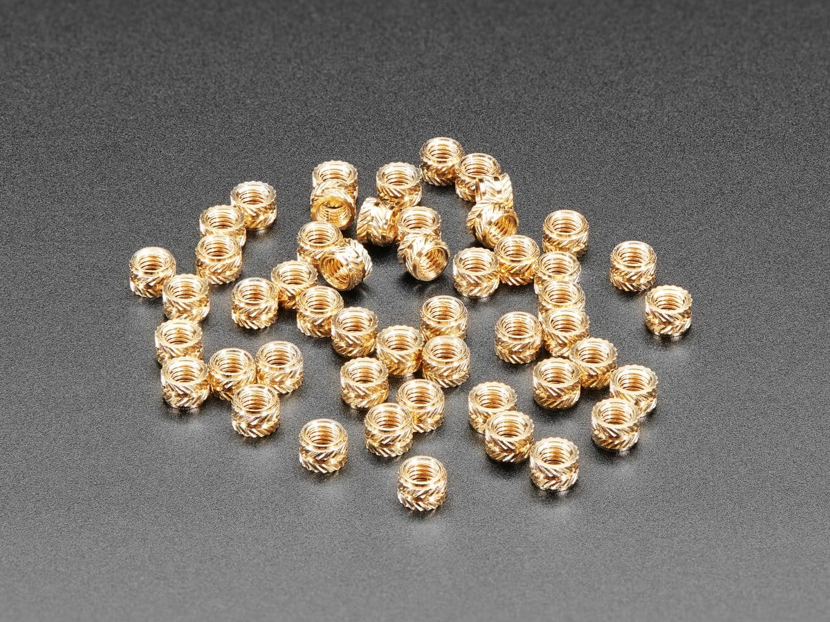 Brass Heat-Set Inserts for Plastic - M3 x 3mm - 50 pack