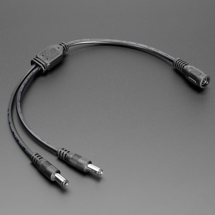 2-Way 2.1mm DC Barrel Jack Splitter Squid