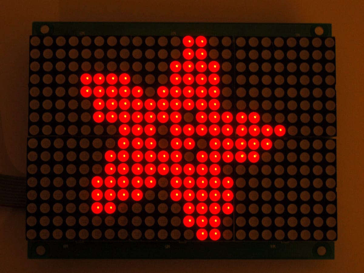16x24 Red LED Matrix Panel - Chainable HT1632C Driver [discontinued]