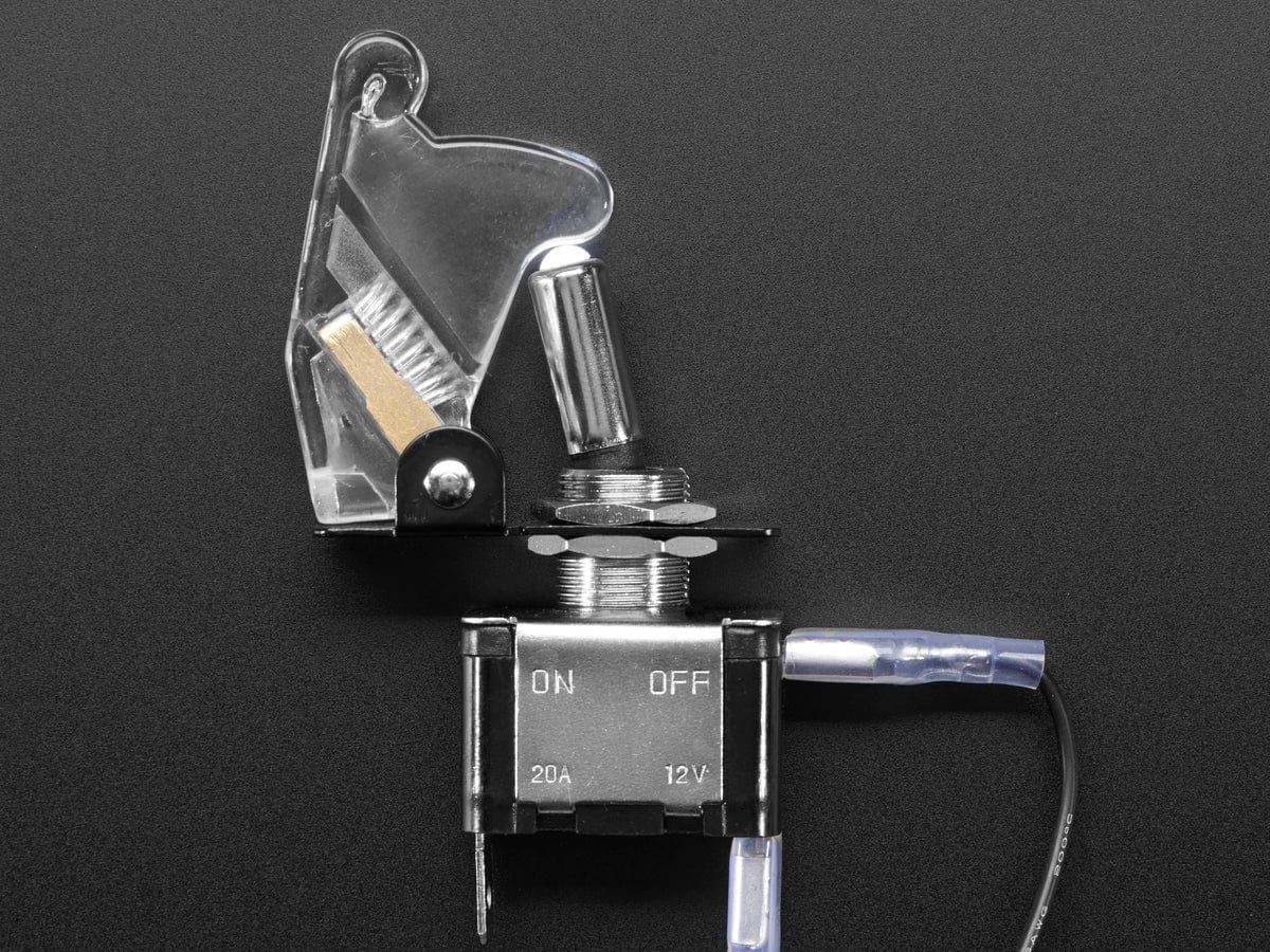 Illuminated Toggle Switch with Cover - White / Clear [Discontinued]