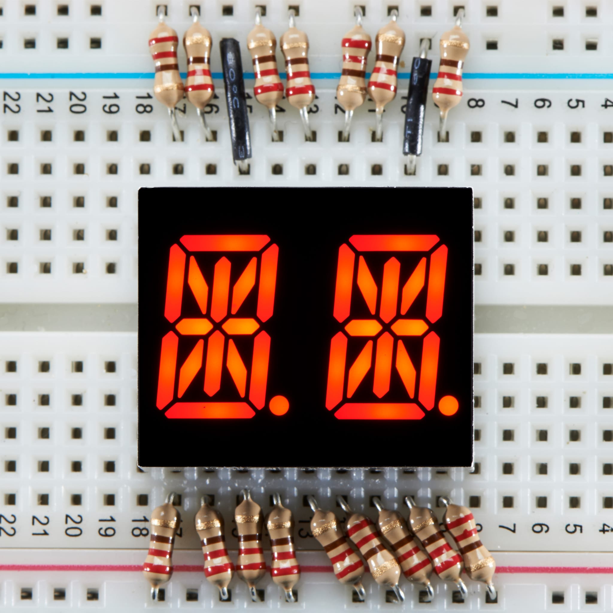 Dual Alphanumeric Display - Red 0.54" Digit Height - Pack of 2