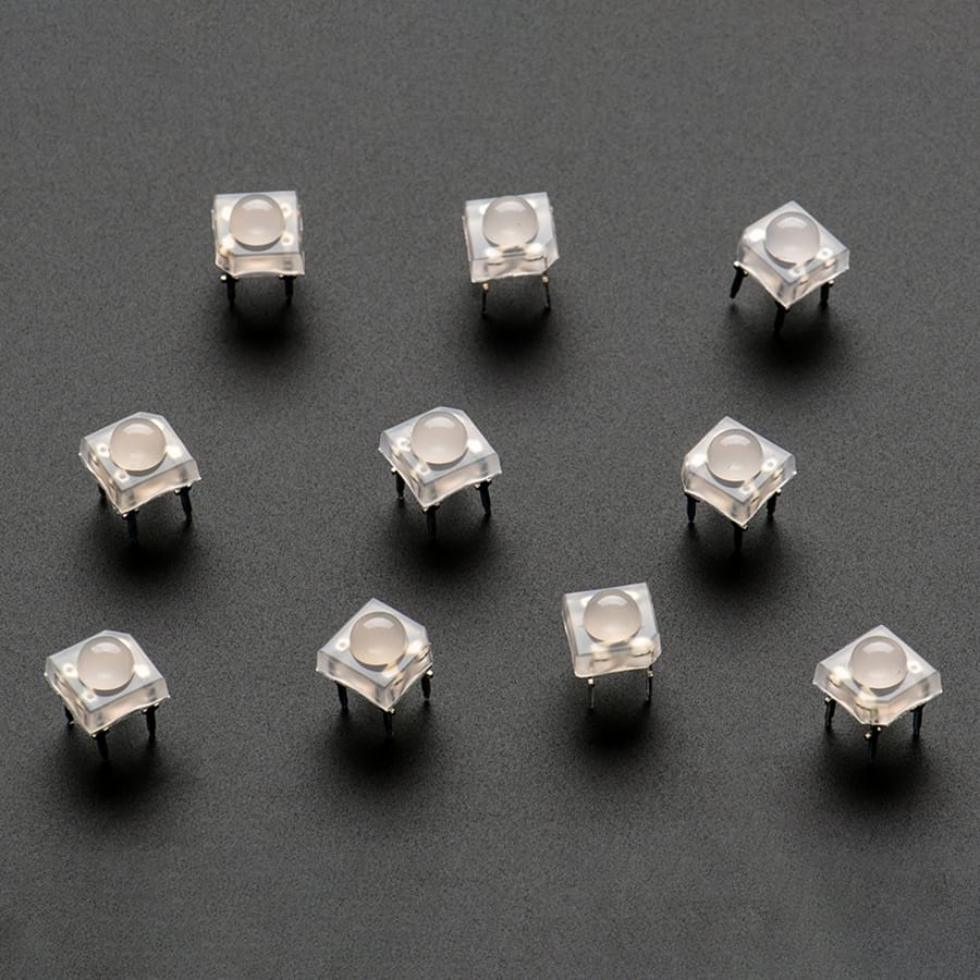 Diffused 'Piranha' Super-flux RGB (tri-colour) LED (10 pack)