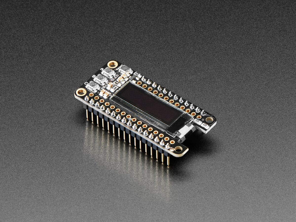 Assembled Adafruit FeatherWing OLED (128x32 OLED Add-on For Feather)