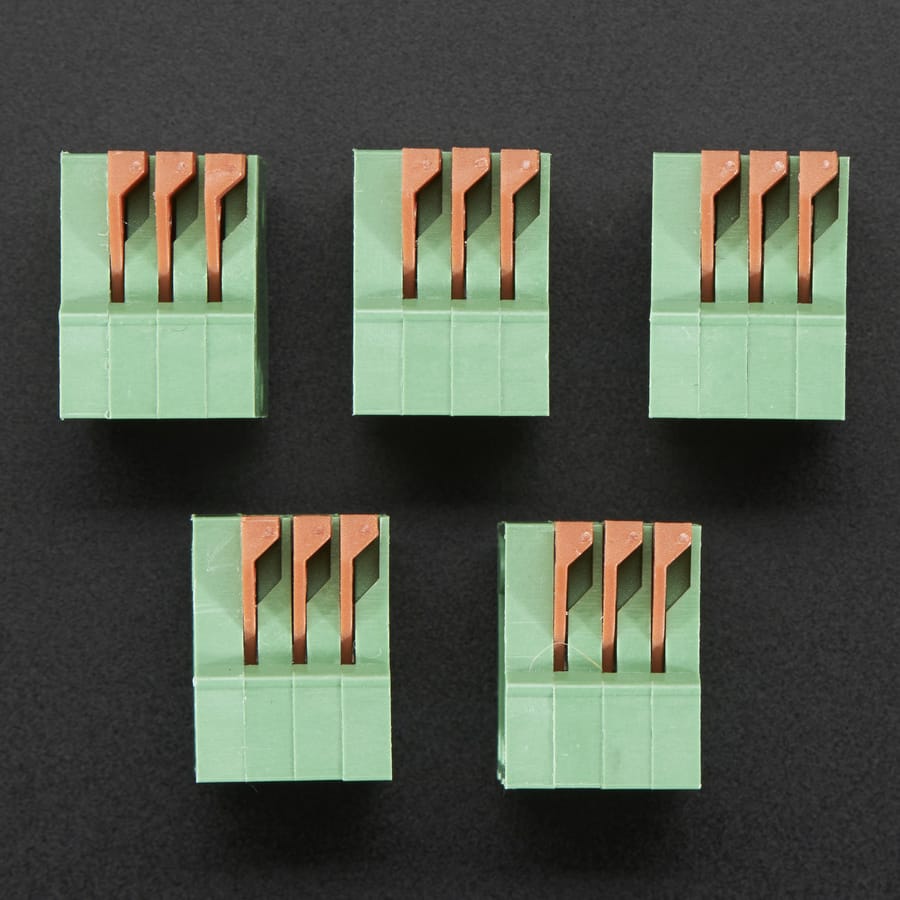 Configurable Spring Terminal Blocks - 3 Pin 0.1" Pitch R/A - Pack of 5