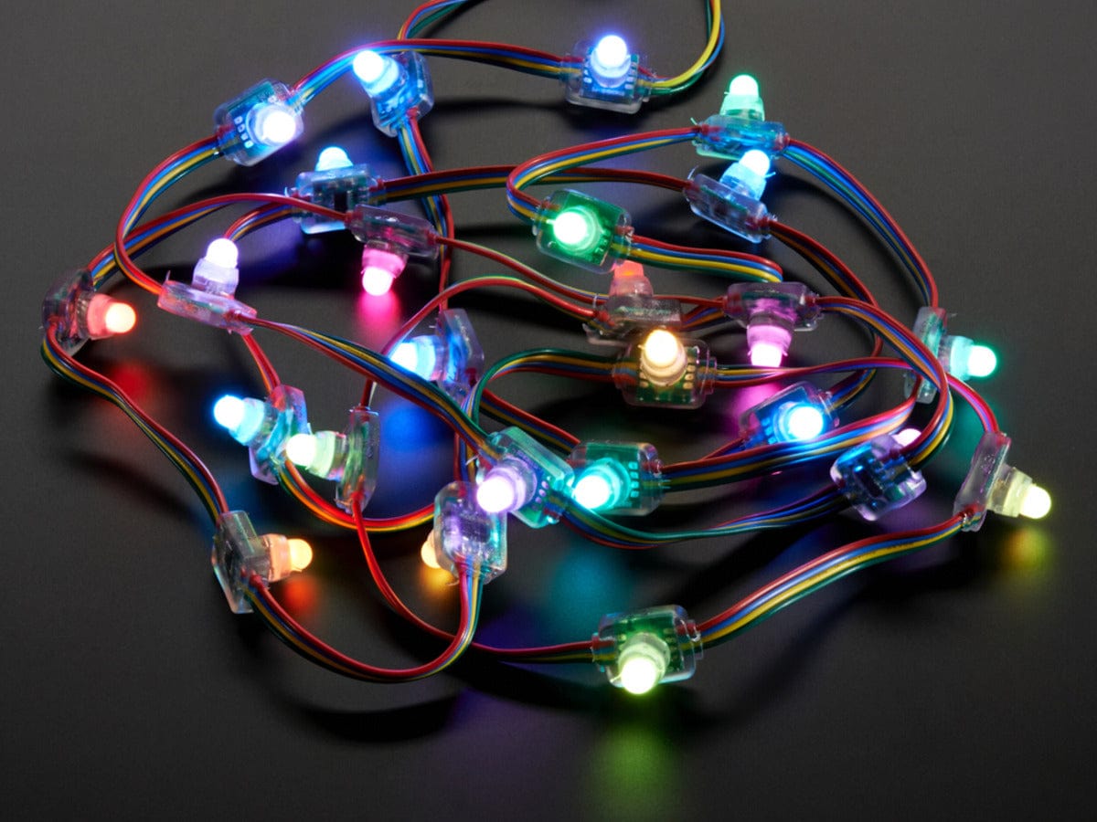 12mm Diffused Flat Digital RGB LED Pixels (Strand of 25) (WS2801) [Discontinued]