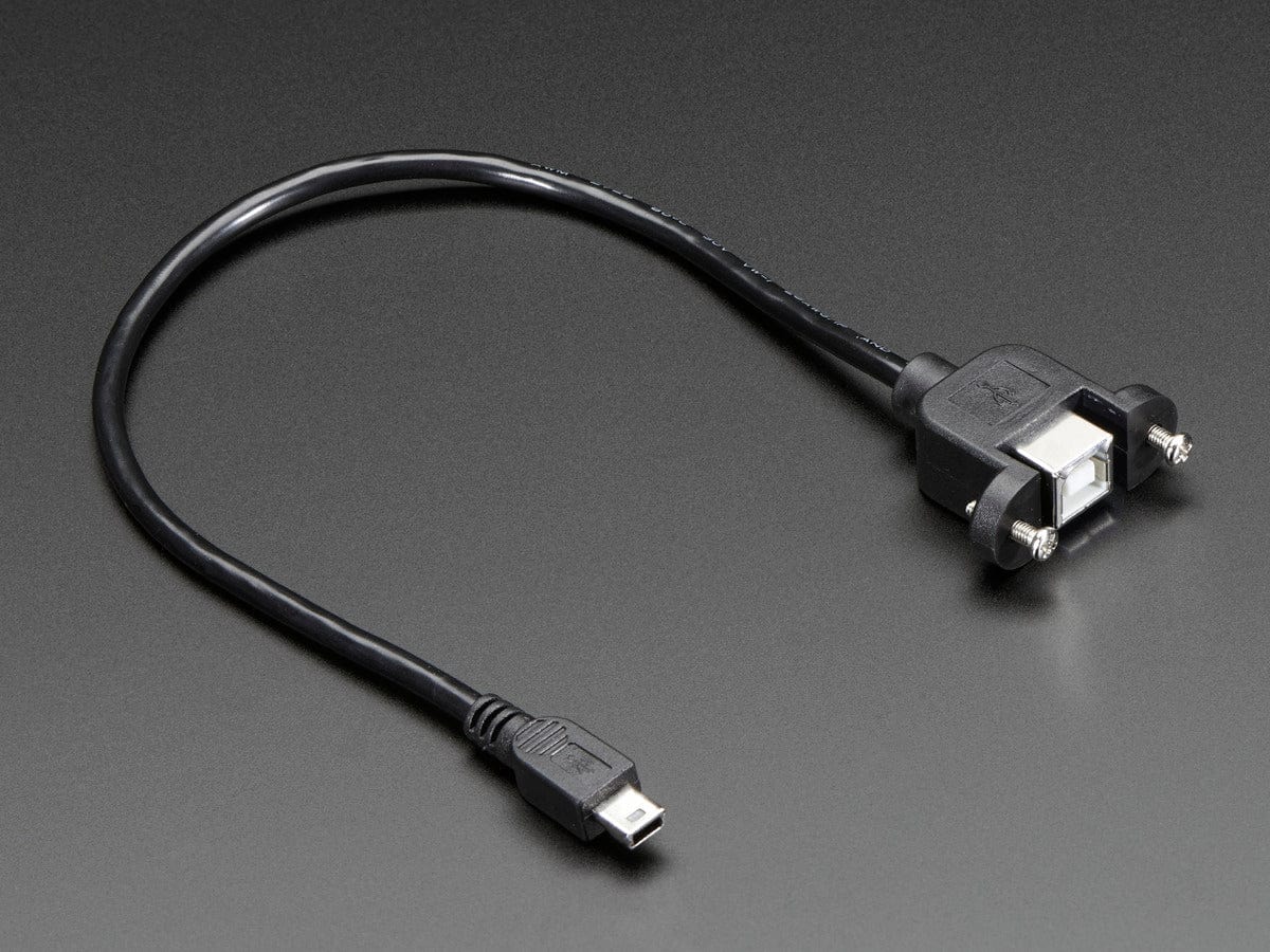 Panel Mount USB Cable - B Female to Mini-B Male