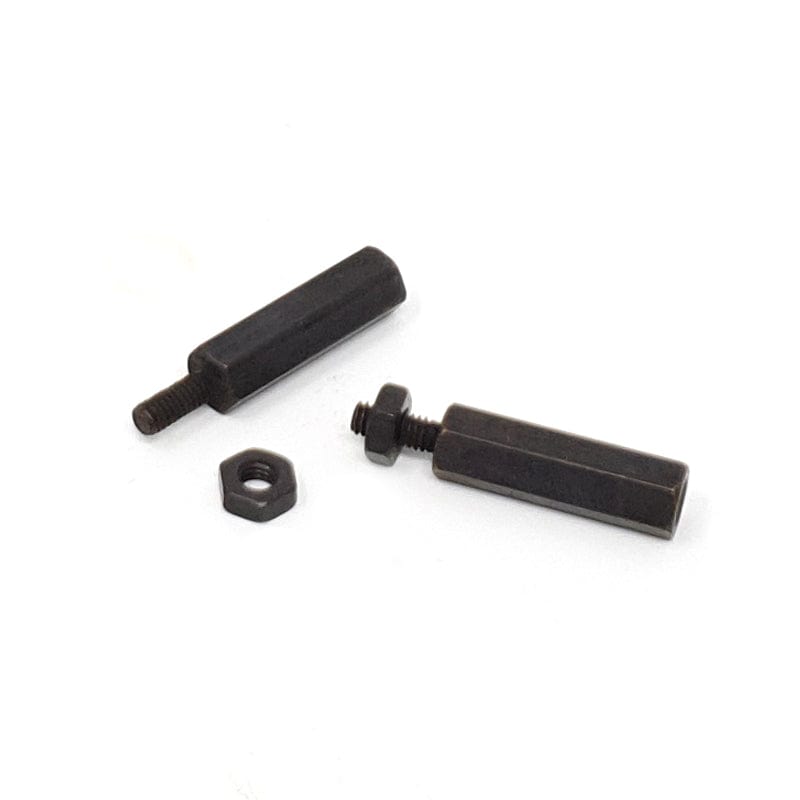 Brass M2.5 Standoffs 16mm tall - Black Plated - Pack of 2