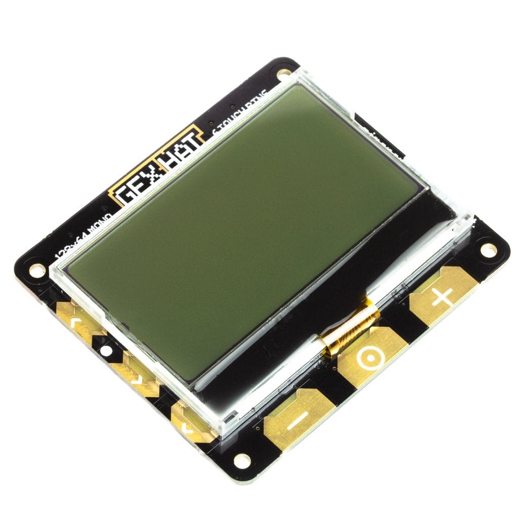 GFX HAT - 128x64 LCD Display with RGB Backlight and Touch Buttons [Discontinued]