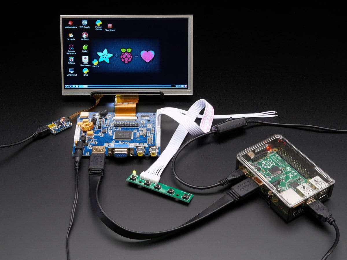 HDMI 4 Pi: 7" Display & Audio 1024x600 w/Touchscreen [Discontinued]