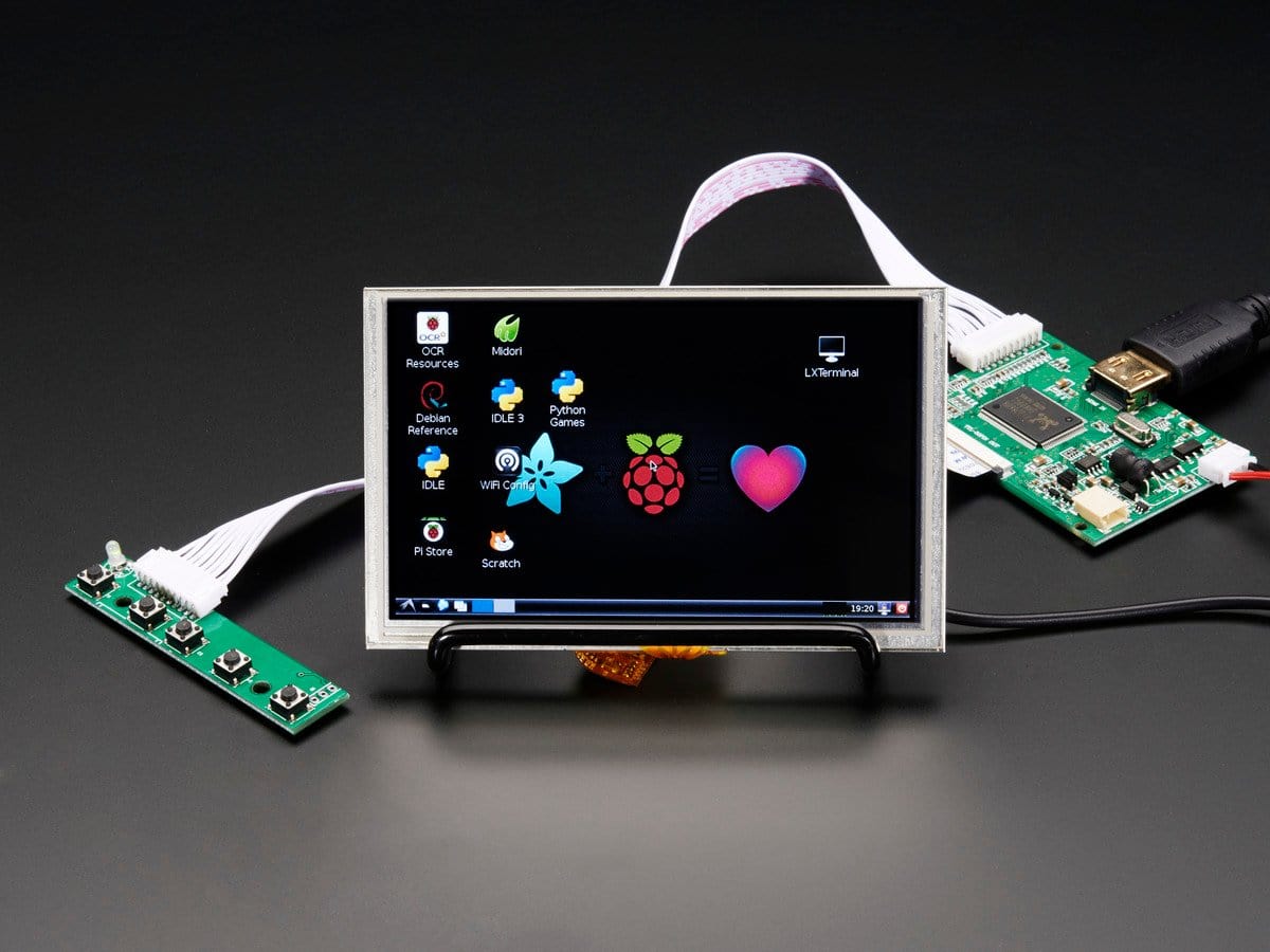 HDMI 4 Pi: 5" Display w/Touch and Mini Driver - 800x480 HDMI [Discontinued]