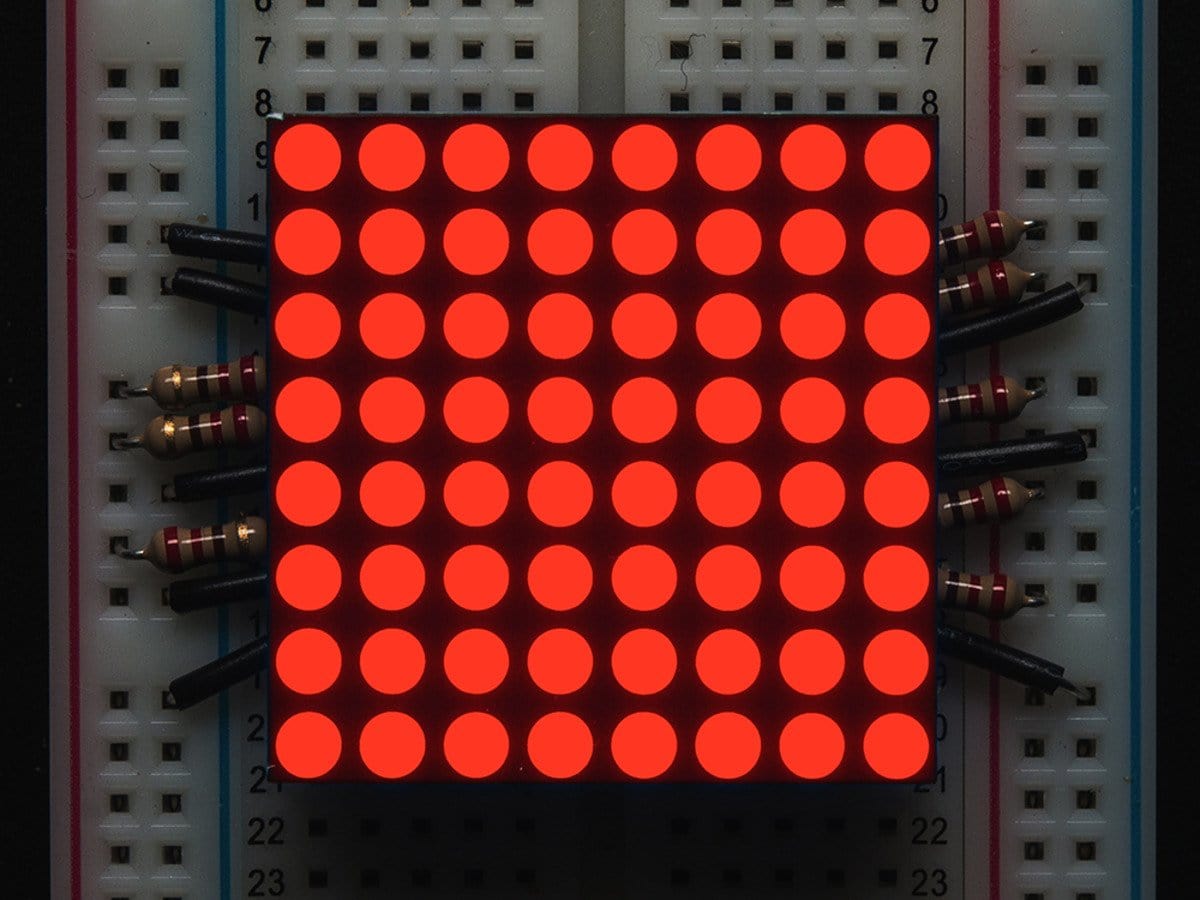 Small 1.2" 8x8 Ultra Bright Red LED Matrix (KWM-30881CVB)