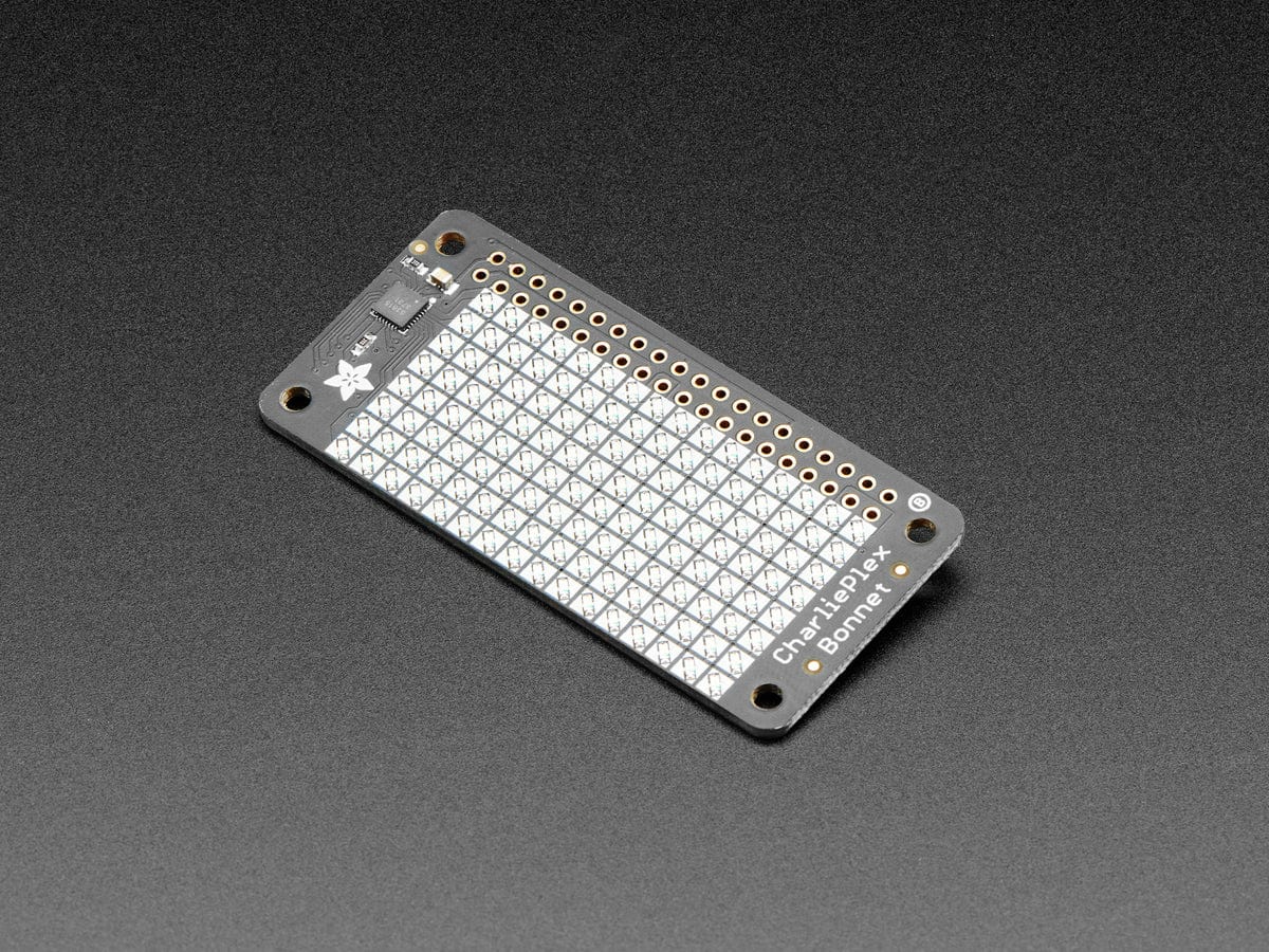 Adafruit CharliePlex LED Matrix Bonnet - 8x16 Green LEDs [Discontinued]