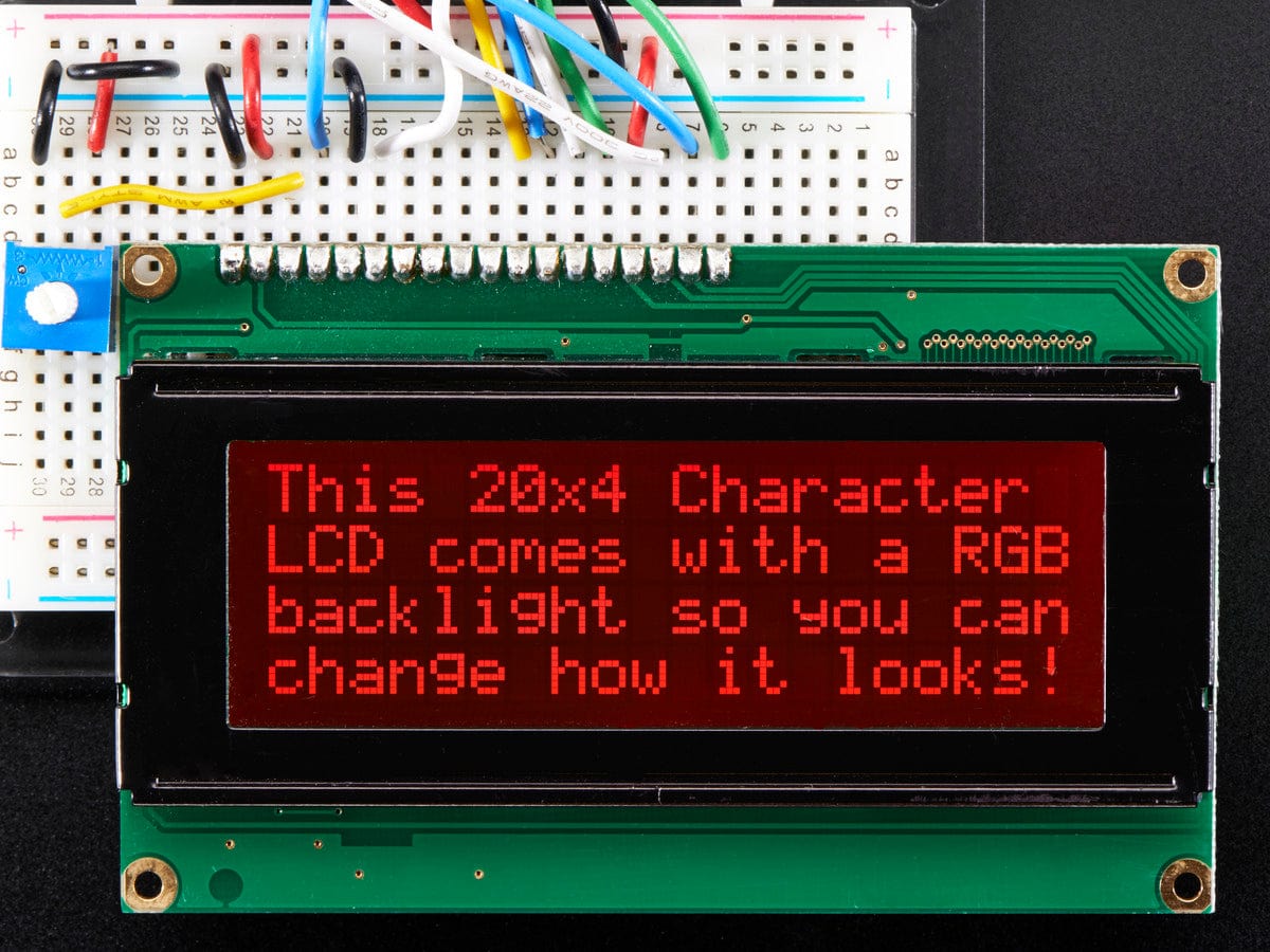 RGB backlight negative LCD 20x4 + extras (RGB on black)