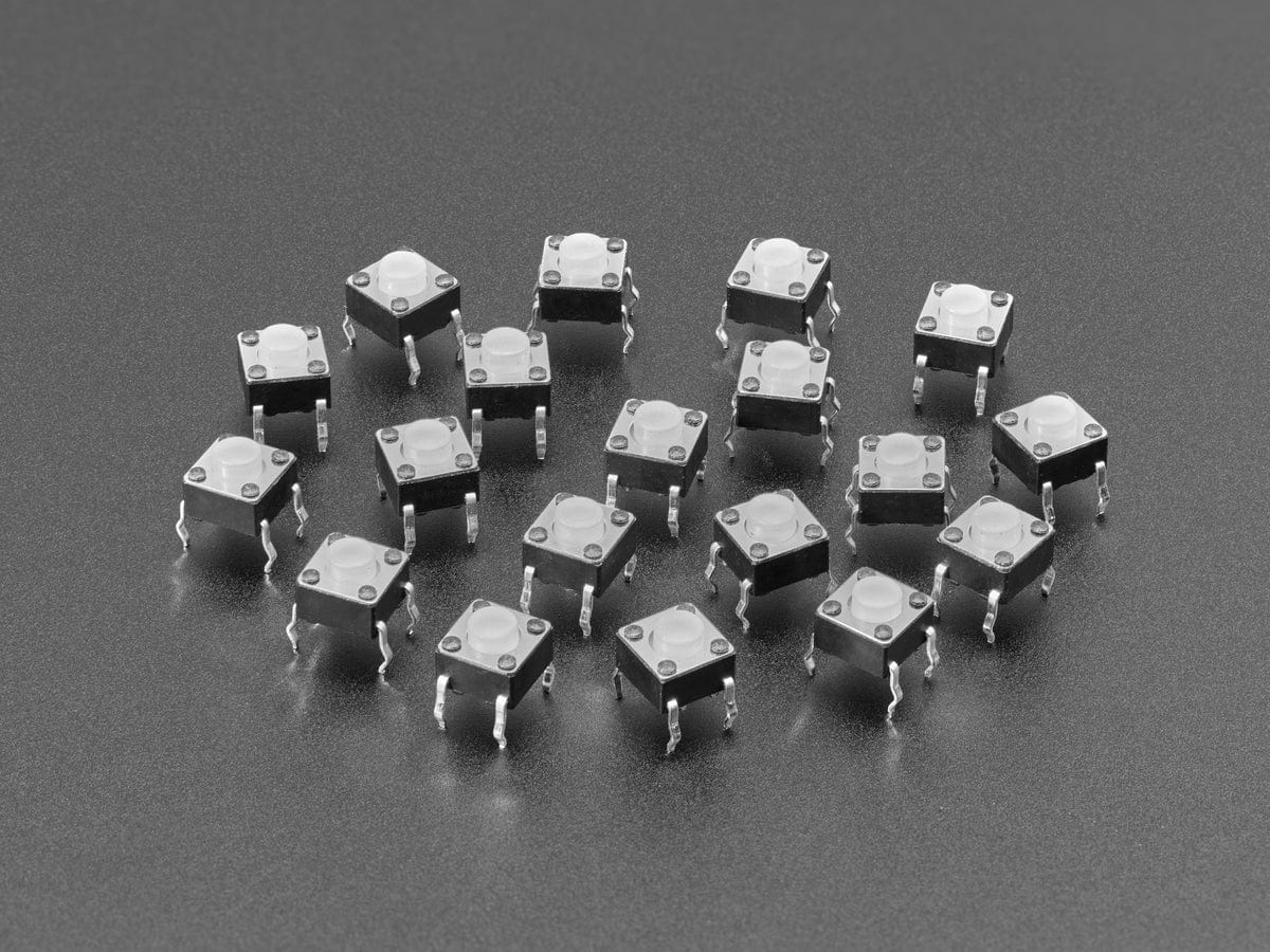 Soft Silicone Top 6mm Push-buttons (20-pack) (Translucent)