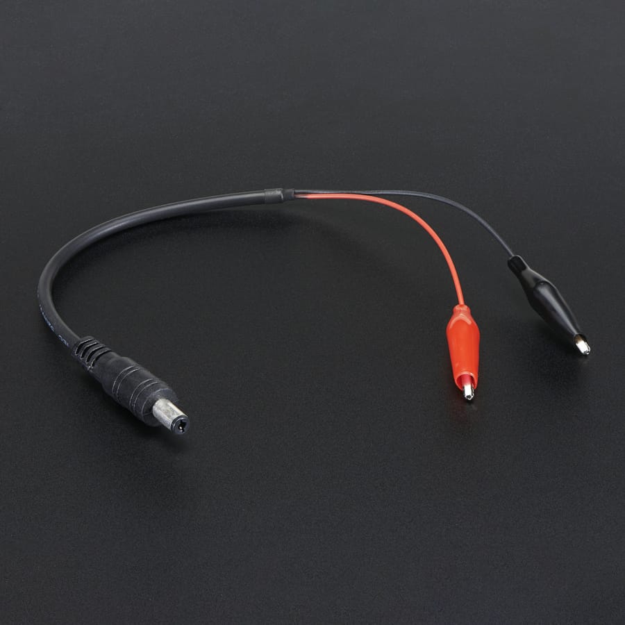 2.1mm DC Barrel Plug to Alligator Clips