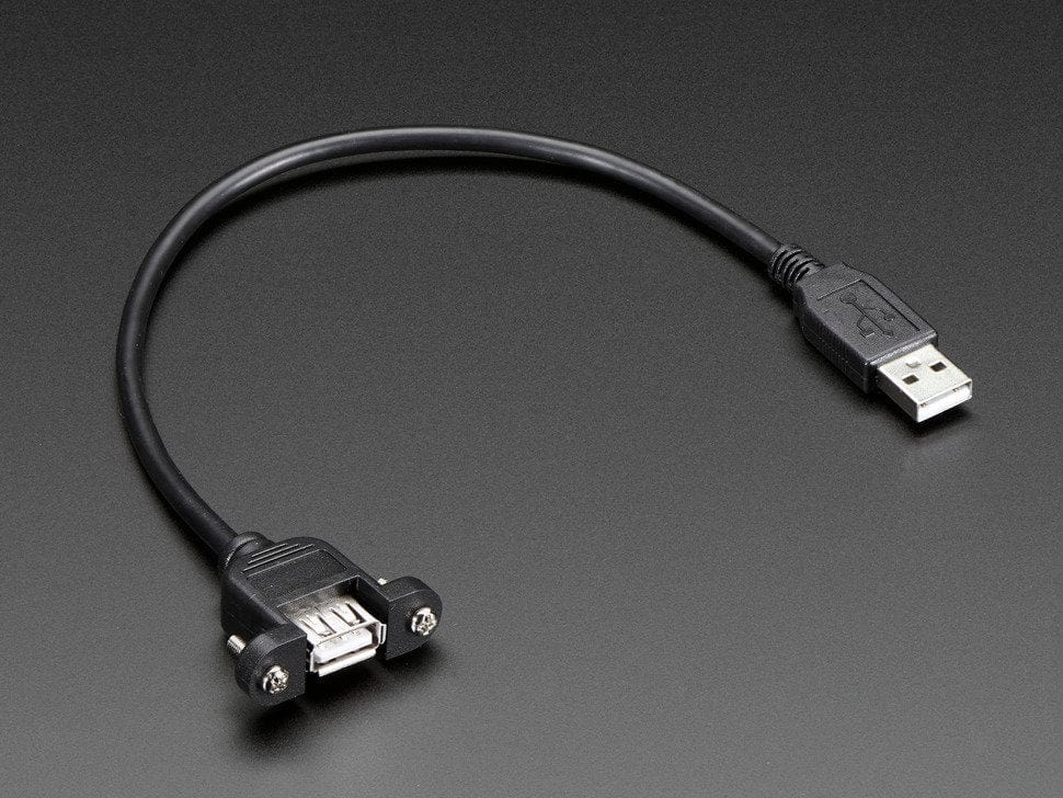 Panel Mount USB Cable - A Male to A Female [Discontinued]