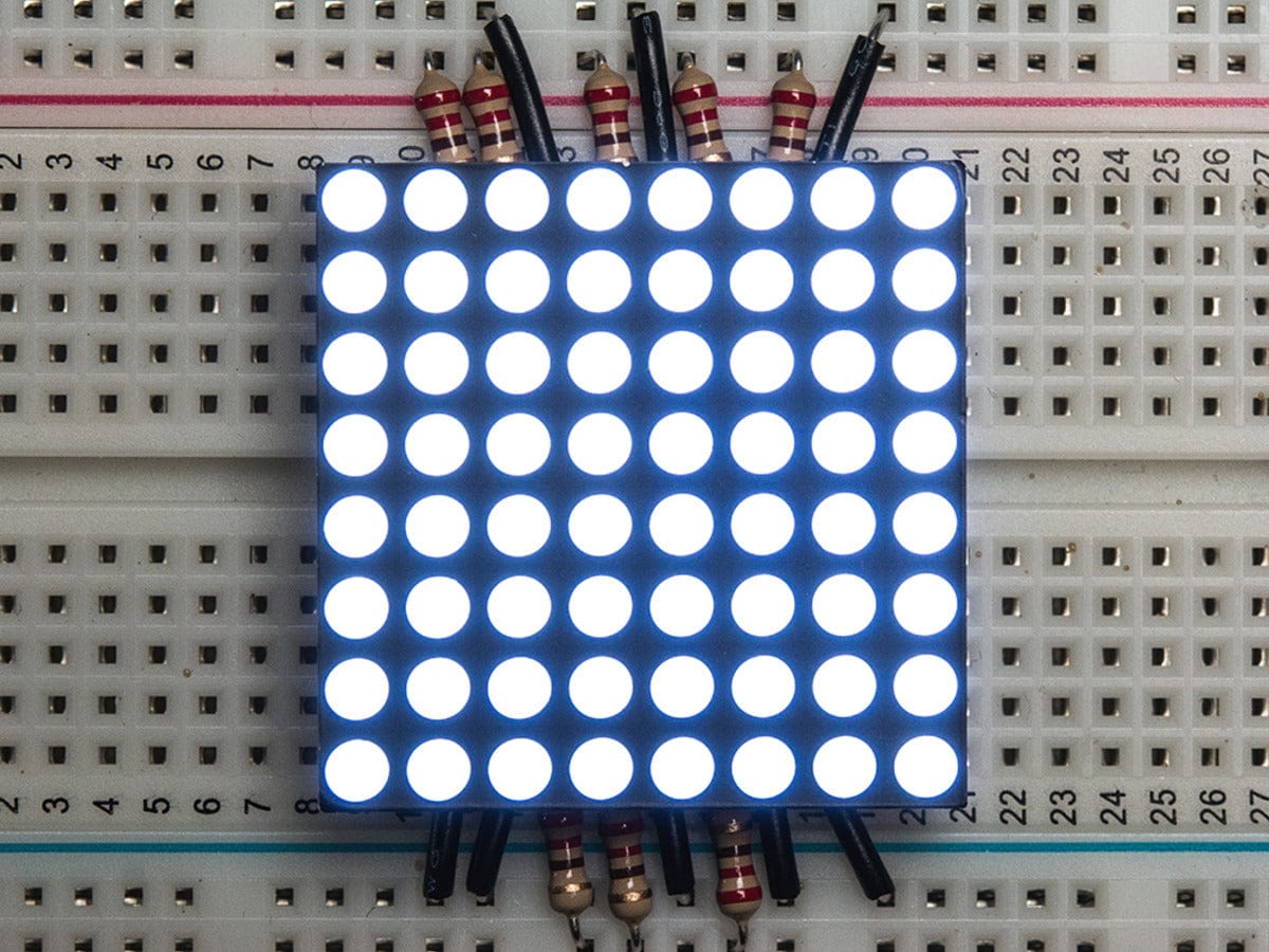 Small 1.2" 8x8 Ultra Bright White LED Matrix (KWM-30881CWB) [Discontinued]