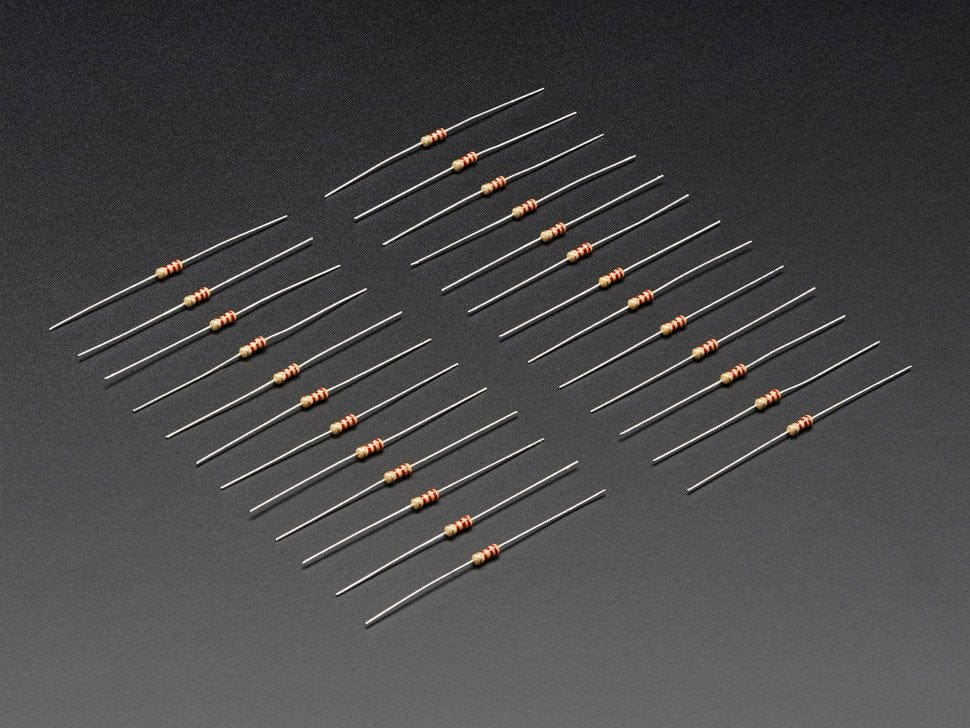 Through-Hole Resistors - 2.2K ohm 5% 1/4W - Pack of 25