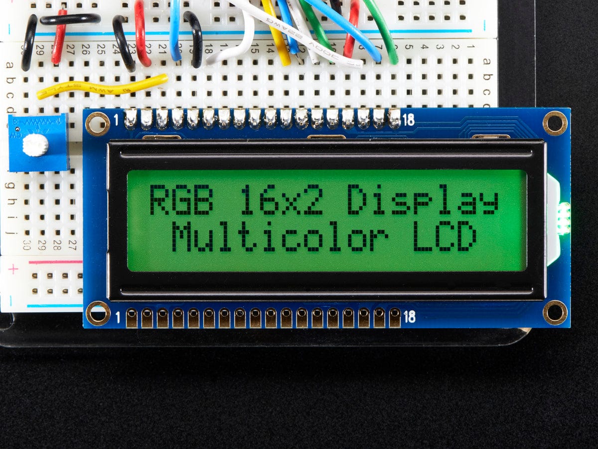 RGB backlight positive LCD 16x2 + extras (black on RGB)