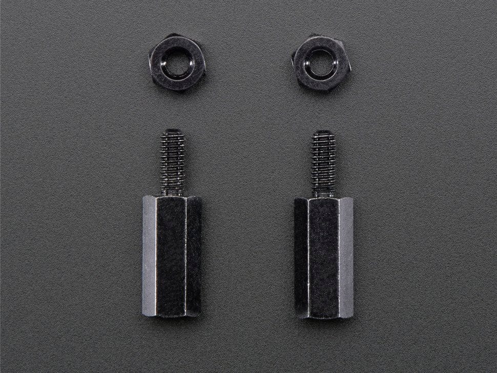 Brass M2.5 Standoffs for Pi HATs - Black Plated - Pack of 2