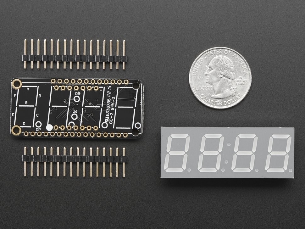 0.56 inch 4-Digit 7-Segment FeatherWing Display - Blue Adafruit 3106