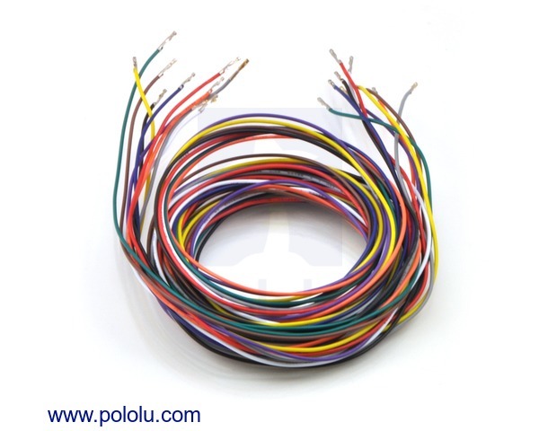 Wires Pre-crimped Terminals 10-Piece 10-Color F-F 150cm Pololu 2003