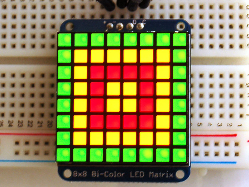 8x8 Bicolor LED Square Pixel Matrix with I2C Backpack Adafruit 902