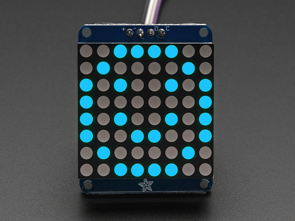 Small 1.2 inch 8x8 LED Matrix w/I2C Backpack - Blauw Adafruit 1052