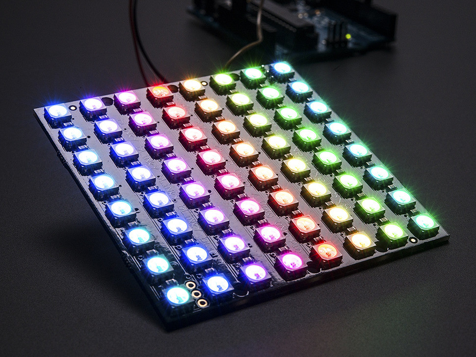 NeoPixel grid RGB 8x8 Neomatrix van Adafruit 1487