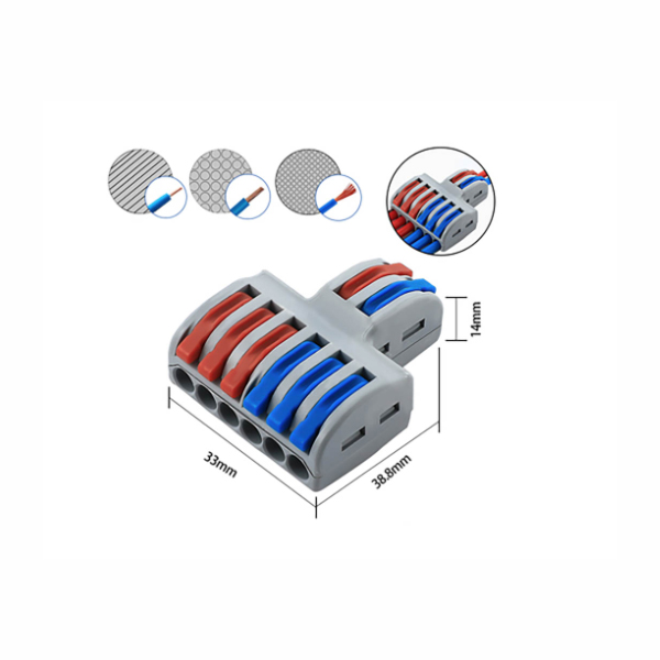 Lasklem - kabel Verbinding connector - duo - 2/6 polig - 32A -400V Rood-Blauw SPL-62