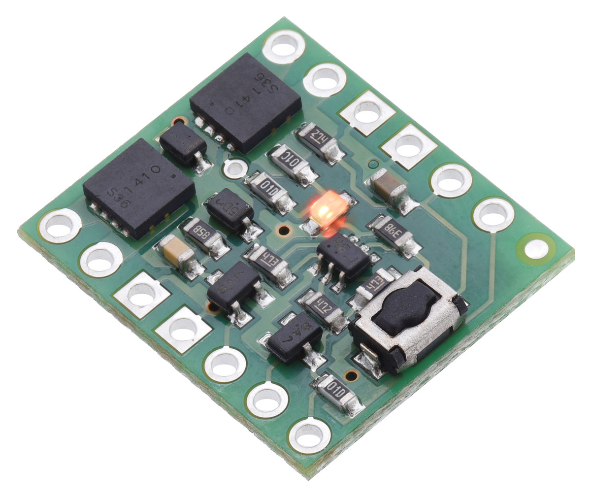 Mini Pushbutton Power Switch with Reverse Voltage Protection, LV Pololu 2808