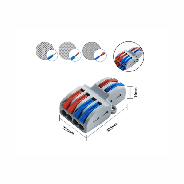 Lasklem - kabel Verbinding connector - duo - 2/4 polig - 32A -400V Rood-Blauw SPL-42