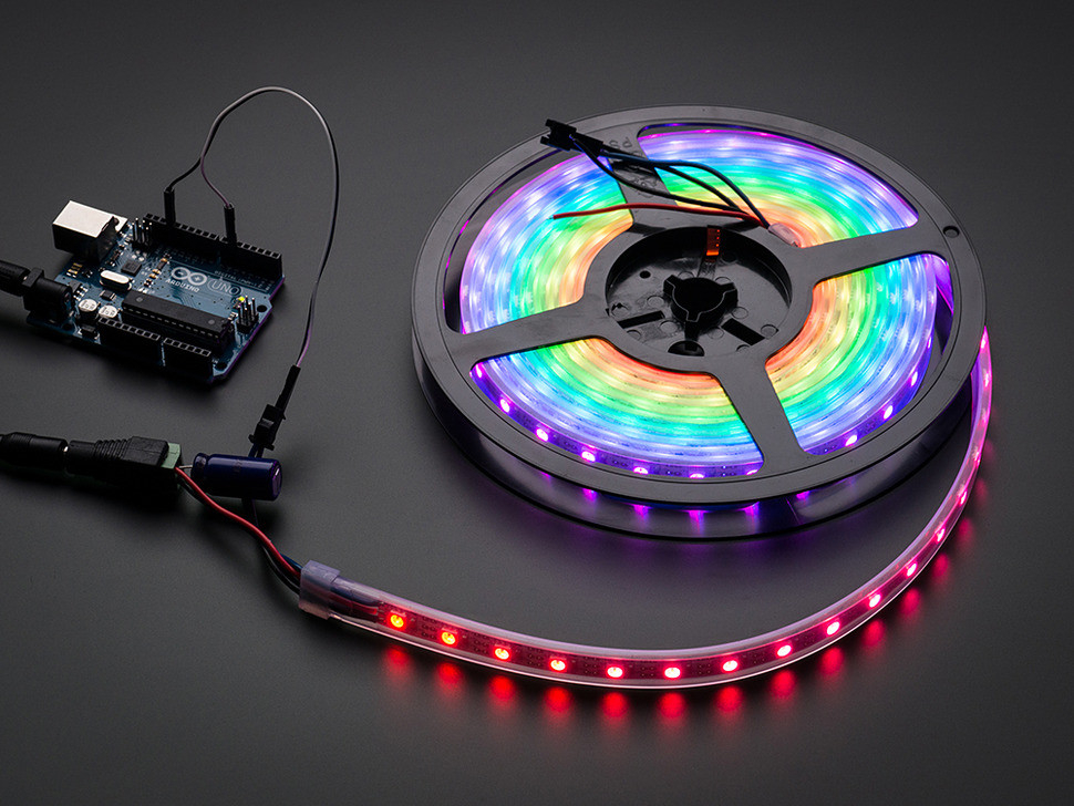 NeoPixel RGB strip 60LEDs/1m zwart van Adafruit 2508