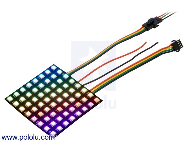 Addressable RGB 8x8-LED Flexible Panel, 5V, 10mm Grid Pololu 2532