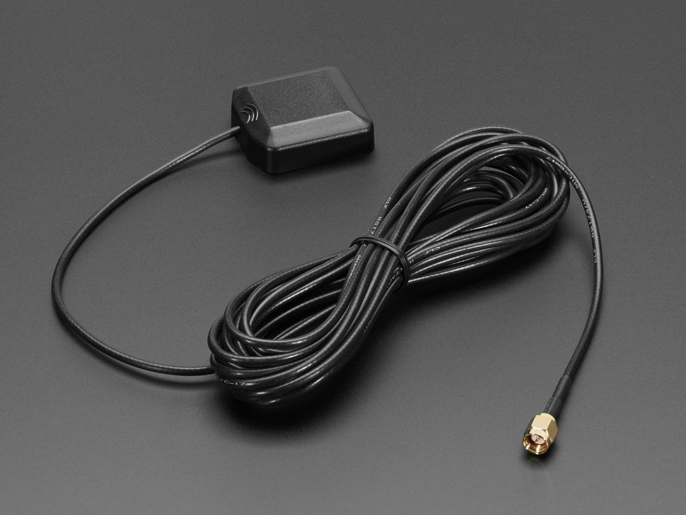 GPS Antenna - External Active Antenna - 3-5V 28dB 5 Meter SMA Adafruit 960
