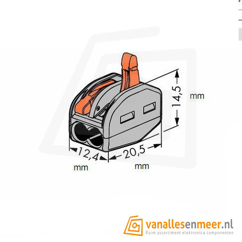 Draadklemmetje 2-weg 250V lasdop PCT-212