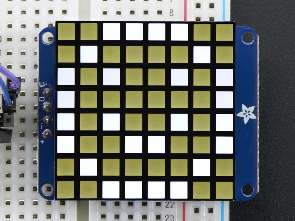 8x8 Ultra Bright Square White LED Matrix + Backpack Adafruit 1857