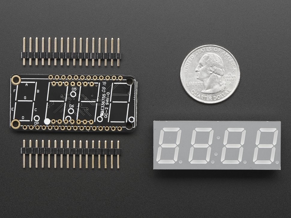 0.56 inch 4-Digit 7-Segment FeatherWing Display - Red Adafruit 3108